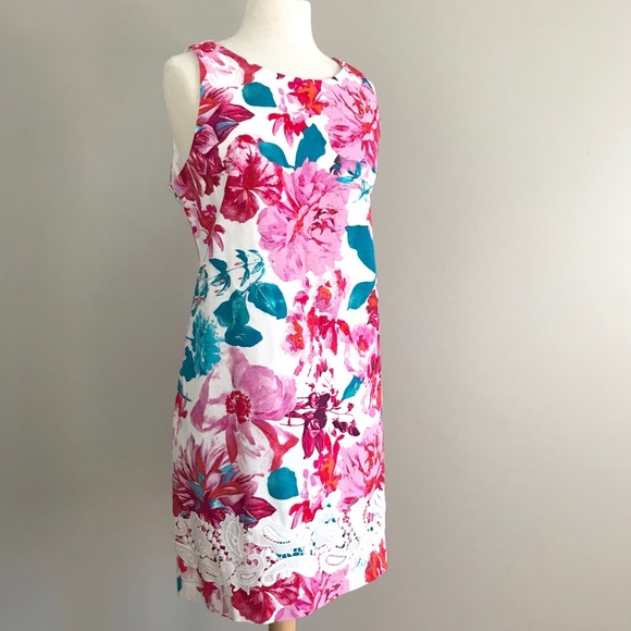 Eliza J Dresses & Skirts - floral sleeveless dress lace shift plus 14 Eliza J